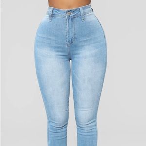 FashionNova Light Blue Wash Jeans